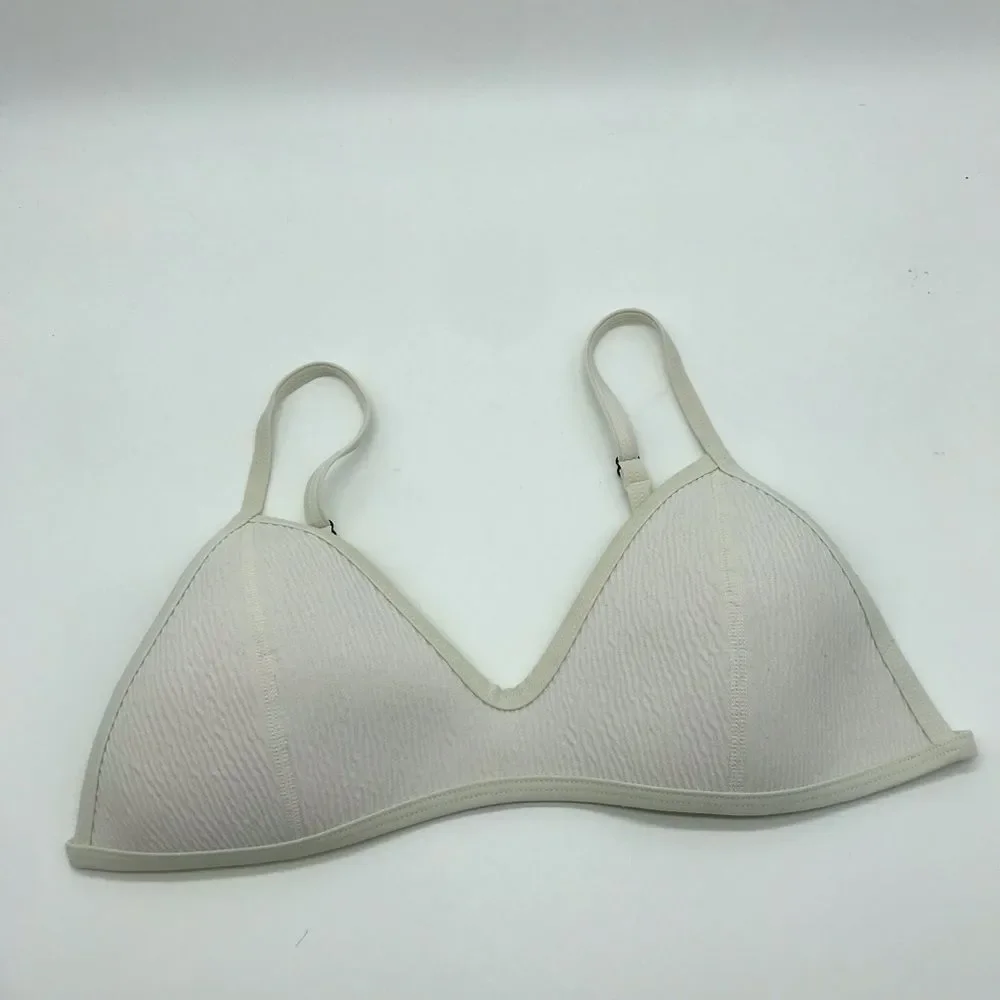Triangl Swim Swimwear Small White Bikini Top 100% Neoprene Triangle Top